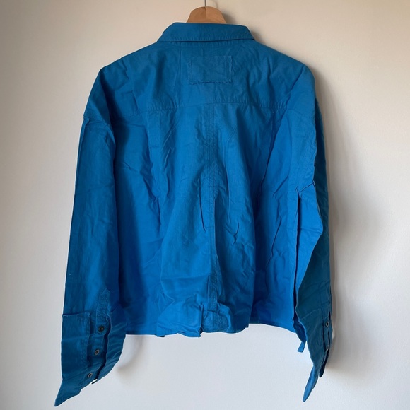 NEW Free People Remade Poplin Shirt In Catalina Blue - Picture 7 of 11